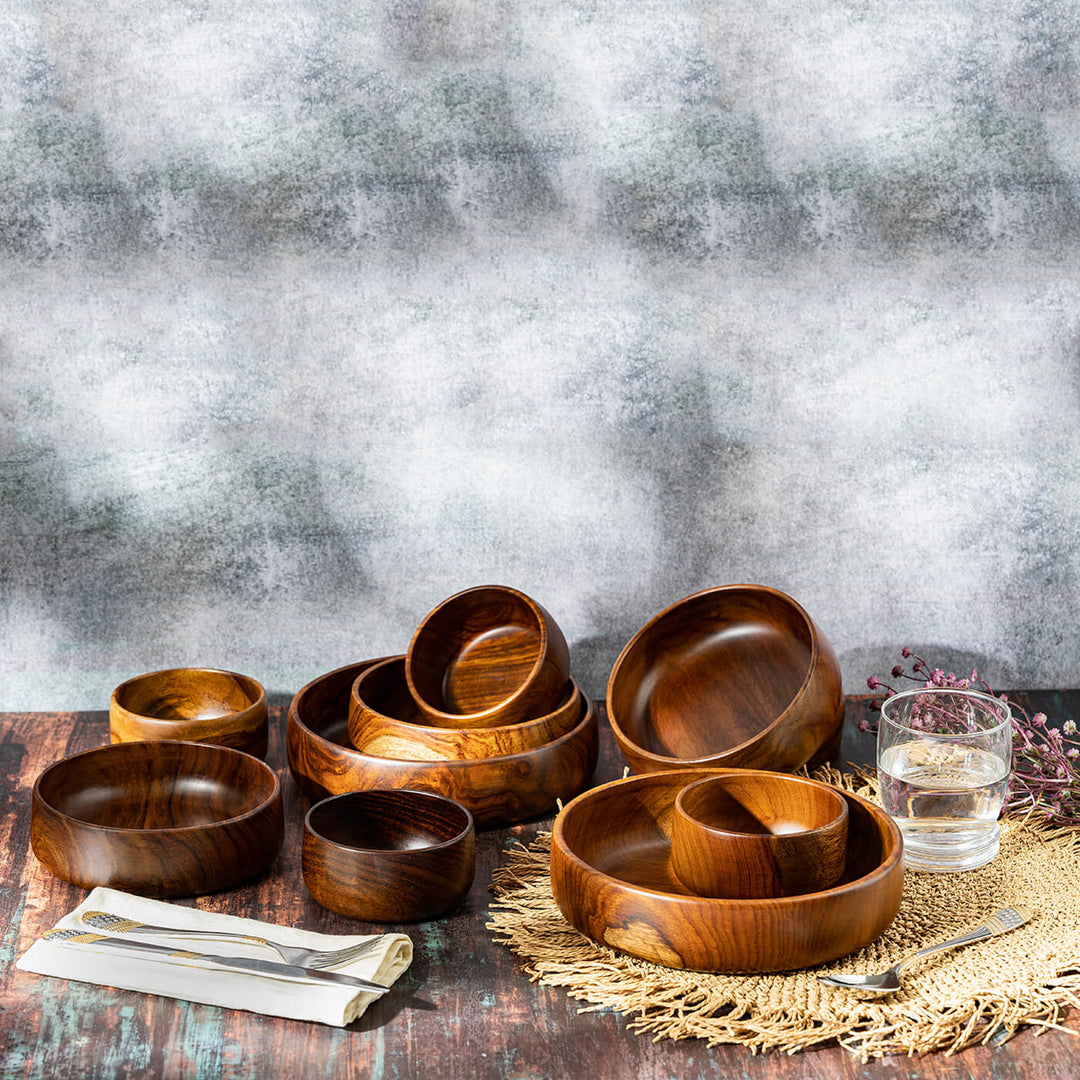 Baro Wooden Bowls - Medium Set Of 4