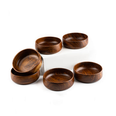 Baro Wooden Bowls - Medium Set Of 6