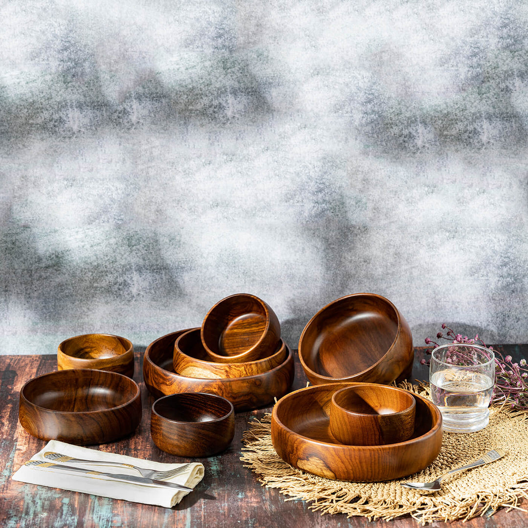 Baro Wooden Bowls - Medium Set Of 6