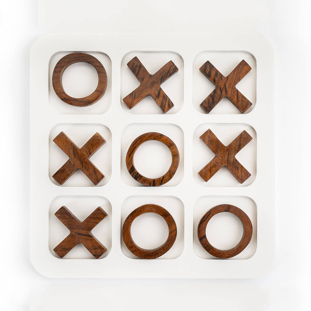 Banjo Handmade Marble And Sheesham Wood Tic Tac Toe