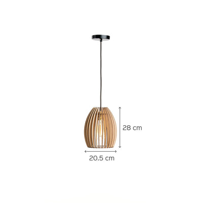 Becaa Poofy Birch Wood Ceiling Lamp