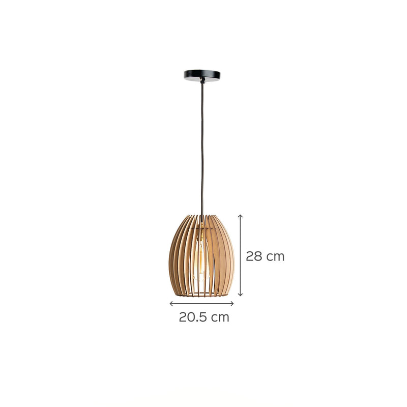 Becaa Poofy Birch Wood Ceiling Lamp