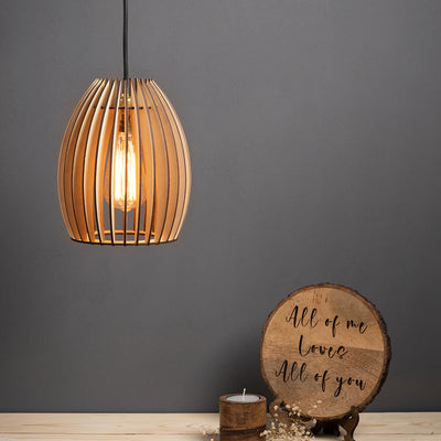 Becaa Poofy Birch Wood Ceiling Lamp