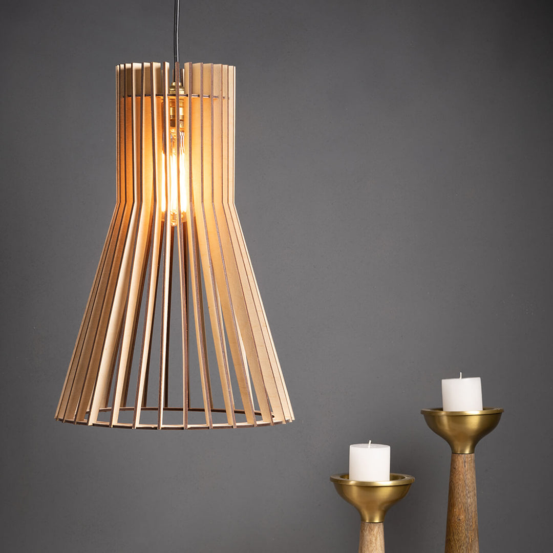 Biana Birch Wood Ceiling Lamp