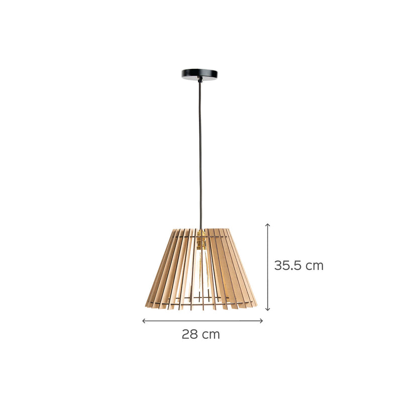 Benzor Birch Wood Shade Pendent Lamp
