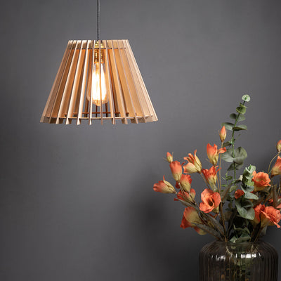 Benzor Birch Wood Shade Pendent Lamp