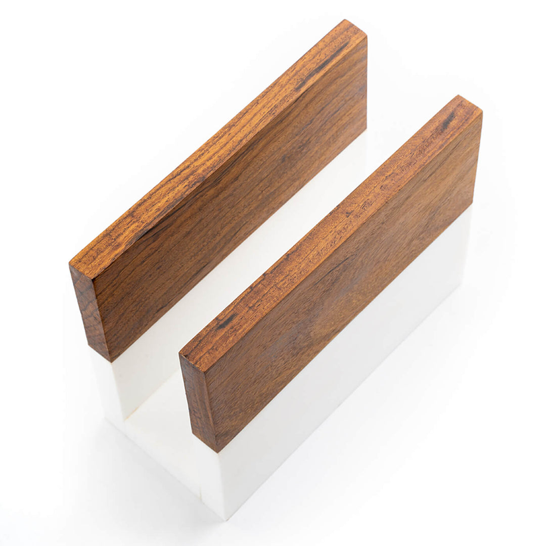 Bella Marble And Wood Tissue Holder