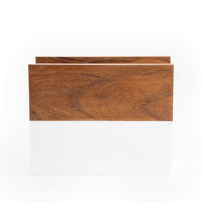 Bella Marble And Wood Tissue Holder