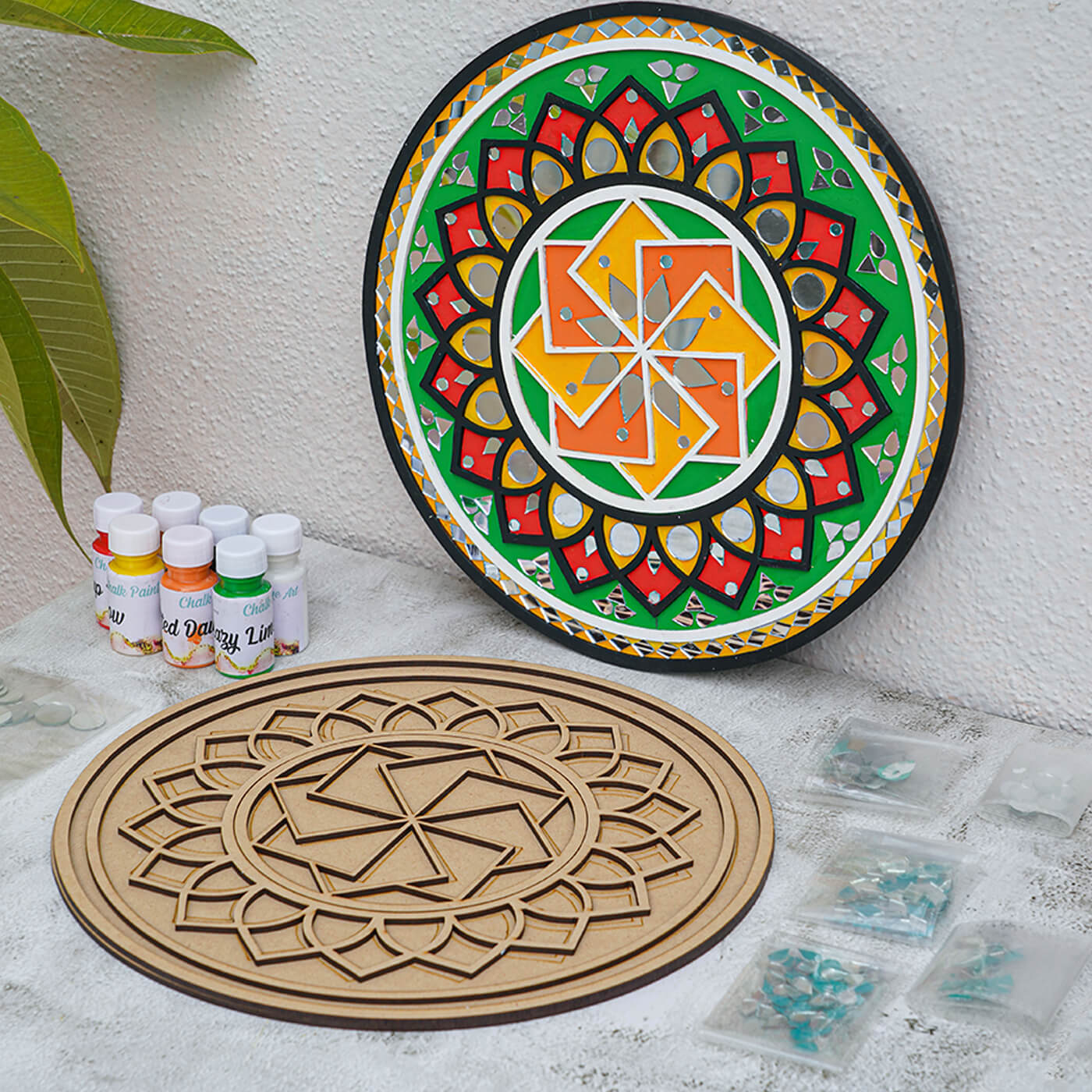 Buy Colourful MDF DIY Festive Rangoli Kit Online On Zwende