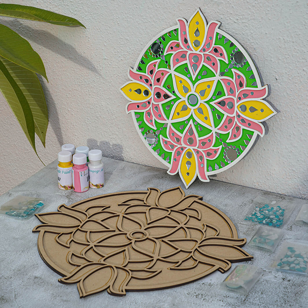 Colourful MDF DIY Festive Rangoli Kit