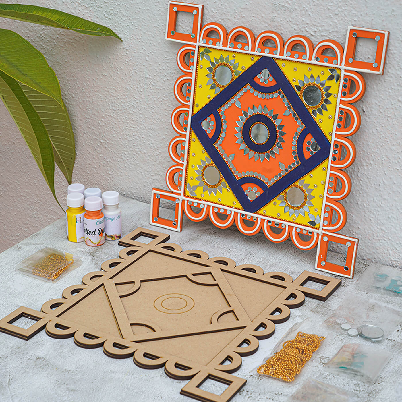 Buy Colourful MDF DIY Festive Rangoli Kit Online On Zwende