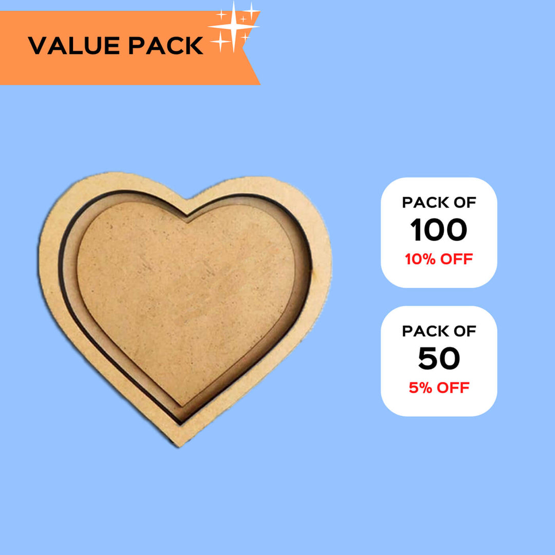 Saver Bundle - Ready to Paint MDF Fridge Magnet - Heart with Border