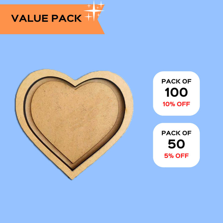 Saver Bundle - Ready to Paint MDF Fridge Magnet - Heart with Border