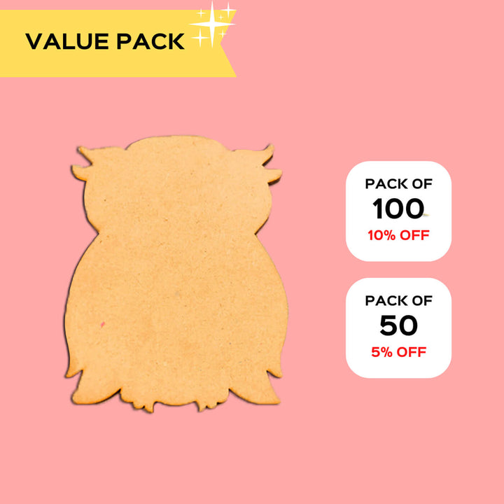 Saver Bundle - Ready to Paint MDF Fridge Magnet - Owl