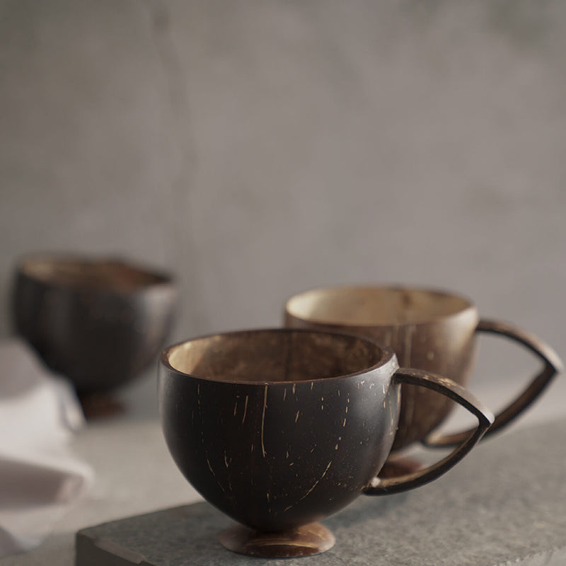 Handmade Coconut Cup for Beverages - Set of 2
