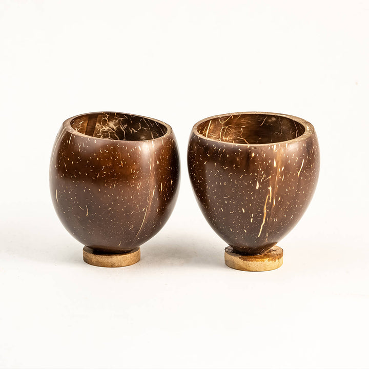 Personalized Coconut Cup for Beverages - Set of 2
