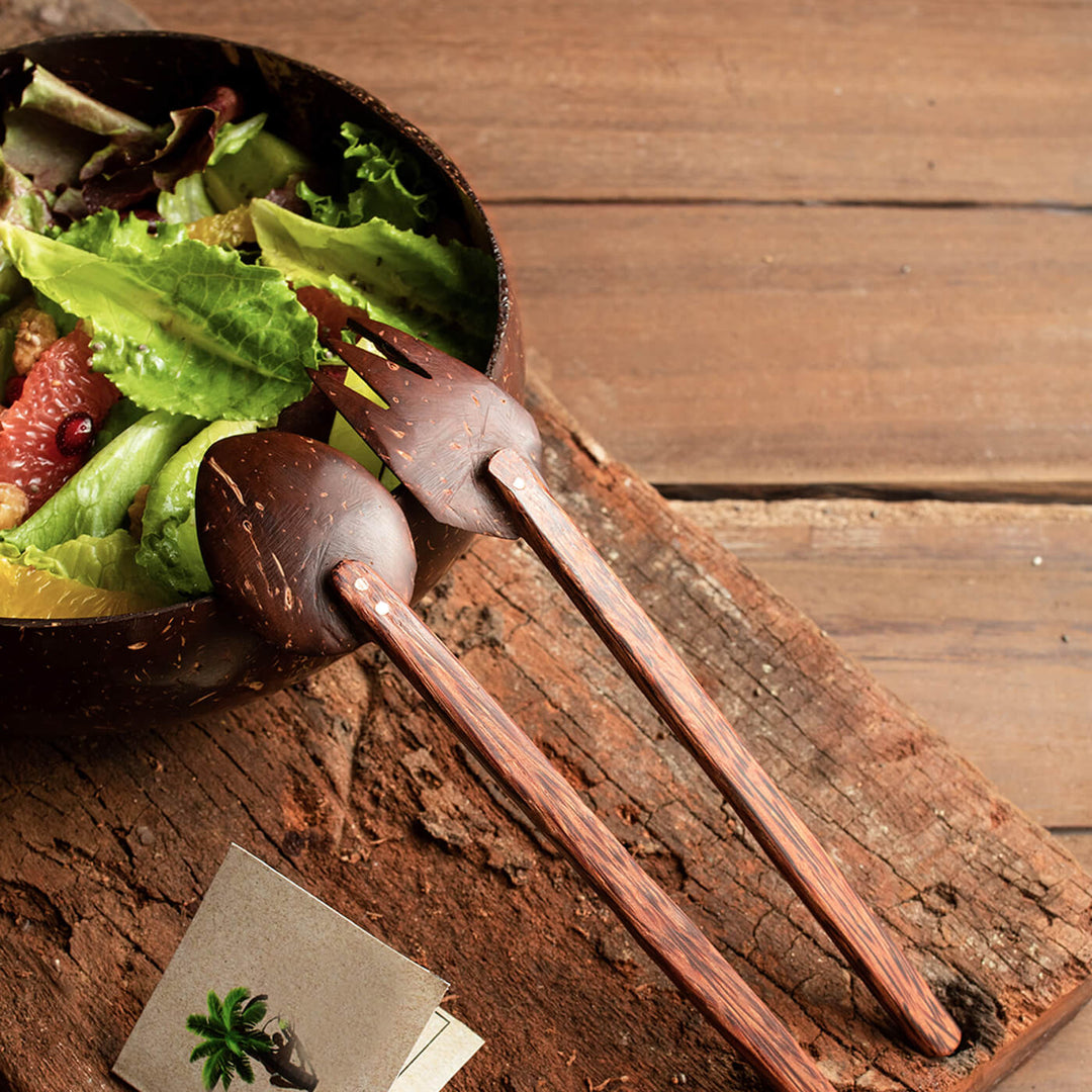 Coconut Shell Fork and Spoon - Set of 2