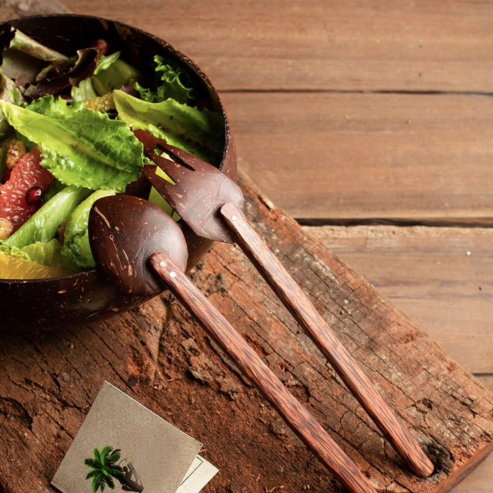 Coconut Shell Fork and Spoon - Set of 2