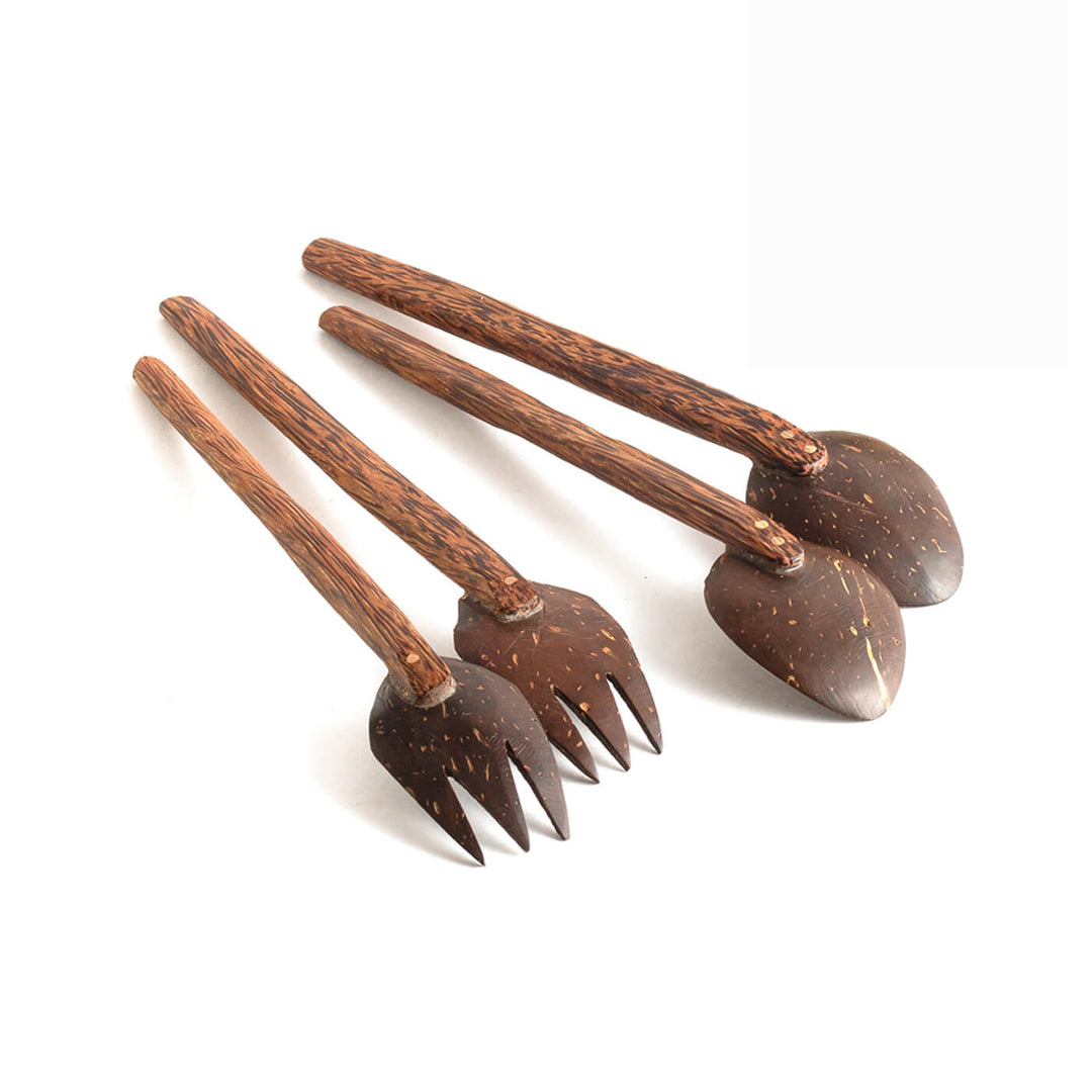 Coconut Shell Fork and Spoon - Set of 2