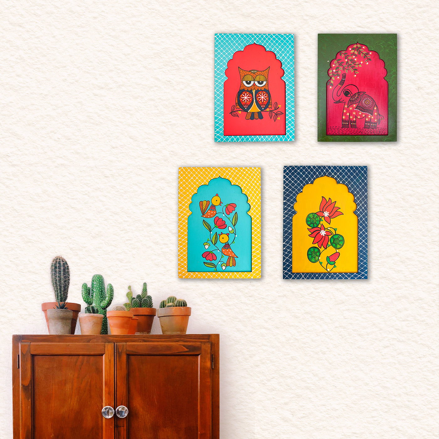 Buy Handpainted Madhubani Art Jharokha Wall Decor Online On Zwende