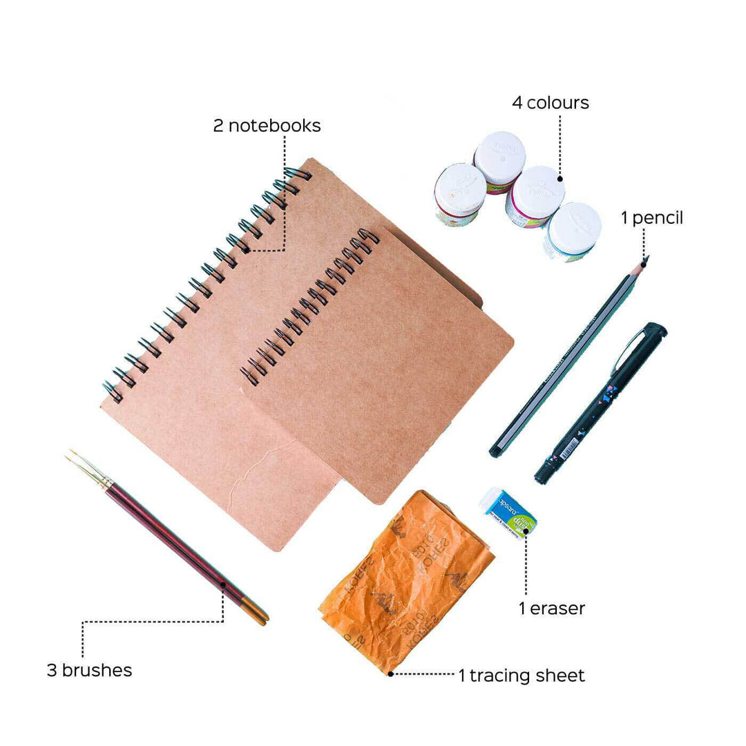 Madhubani Notebook Painting - All Inclusive DIY Kit