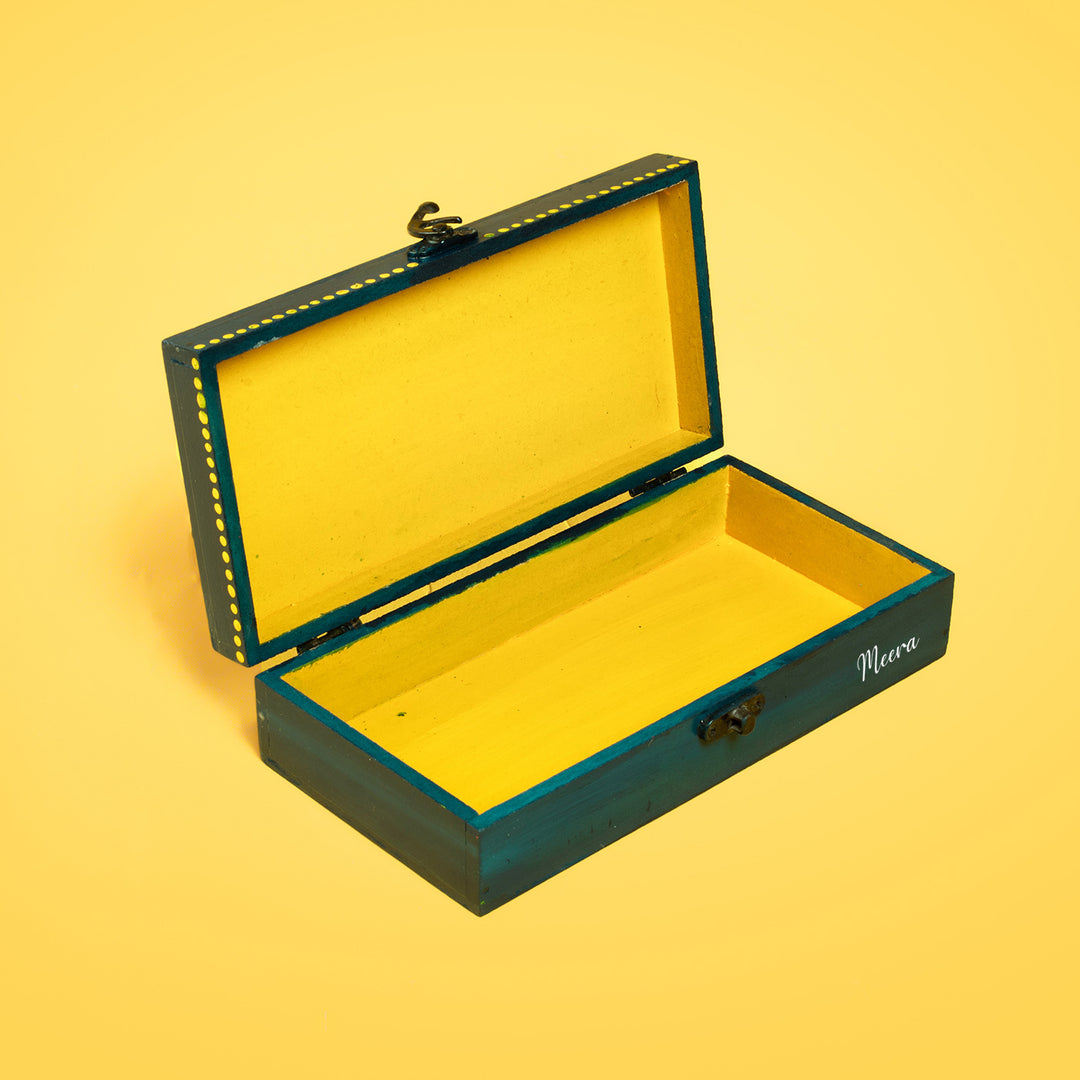 Trinket Box with Owl - Turquoise