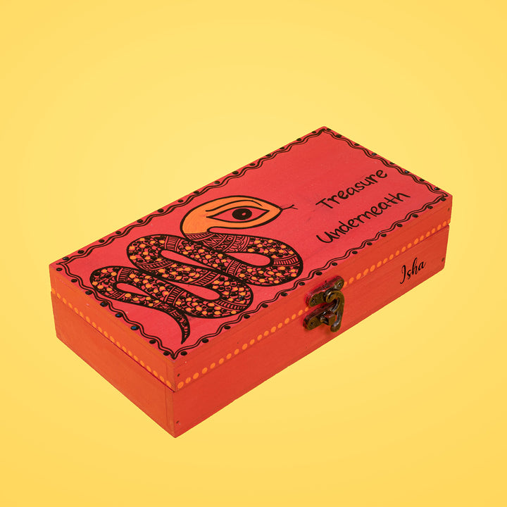 Trinket Box with Snake - Orange