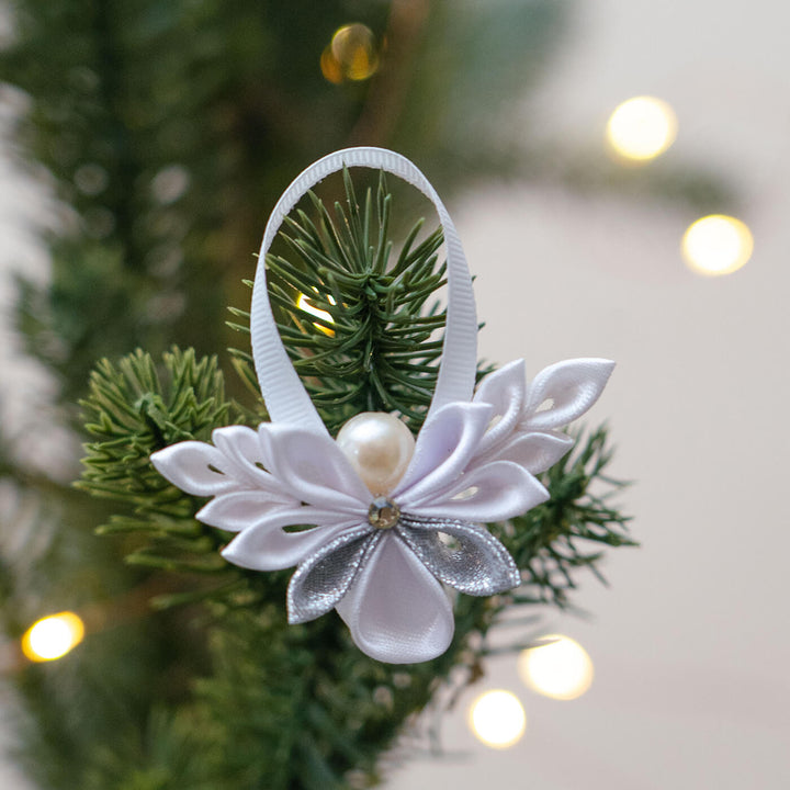 Handmade Angel Satin Ribbon Ornaments For Christmas Tree Decoration | Set Of 5