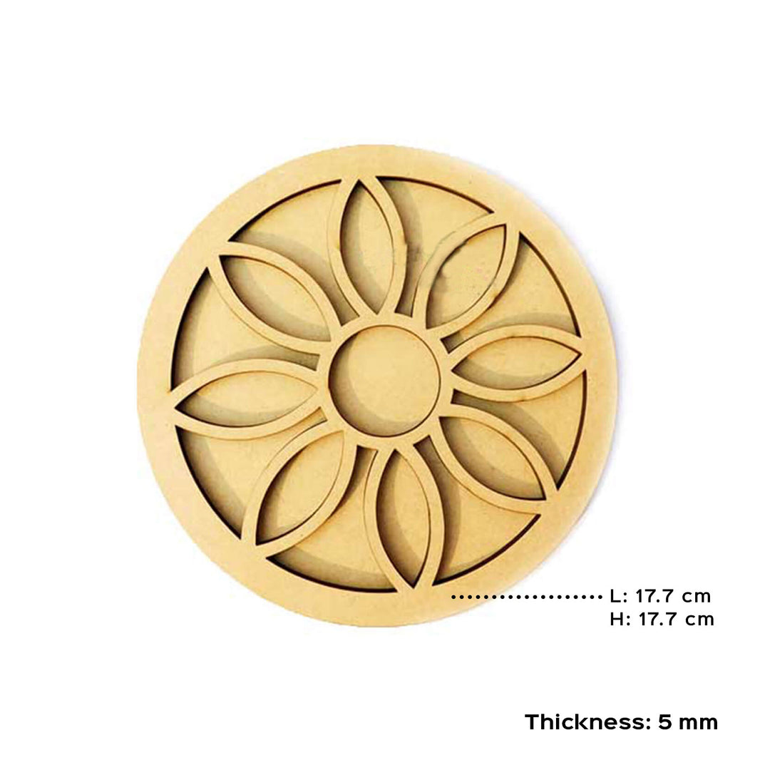 Ready to Paint MDF Circle Tealight Holder with Border - TI091
