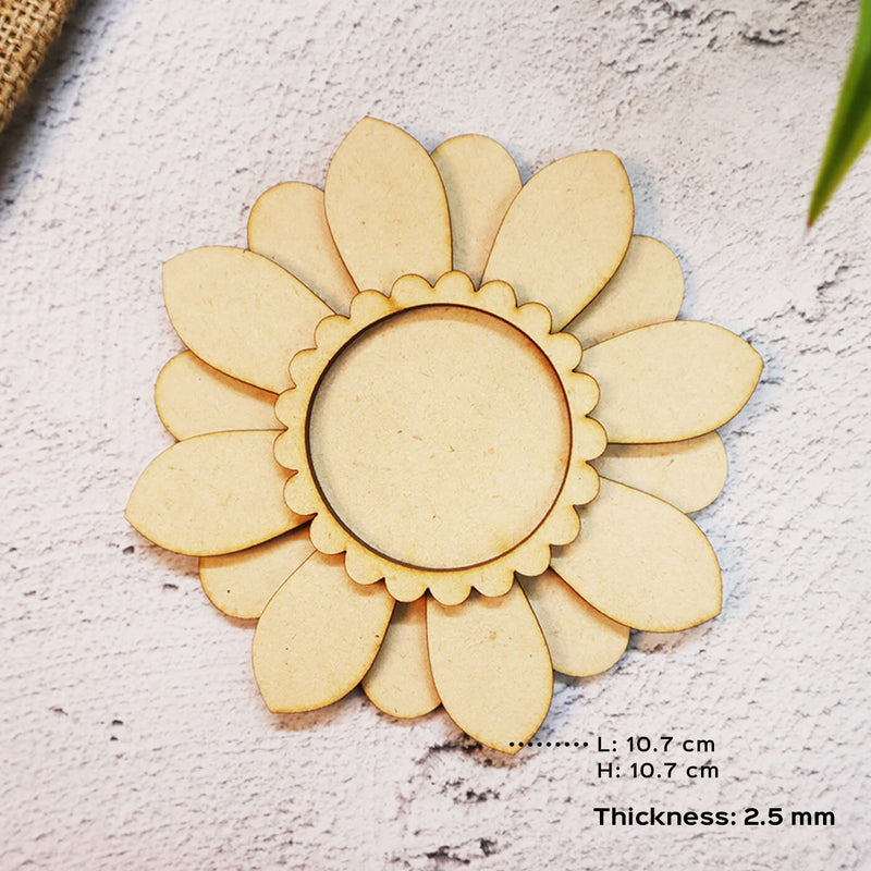 Ready to Paint MDF Daisy Floral Tealight Holder - TI108