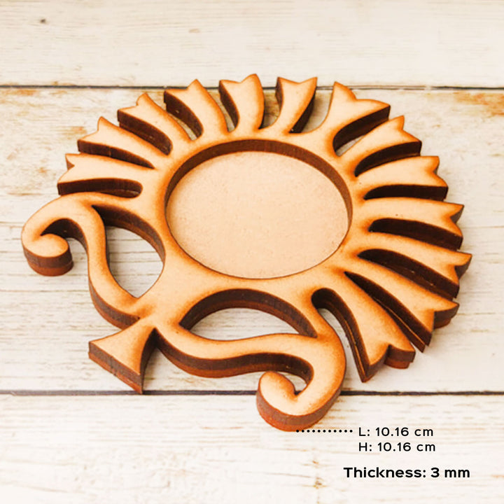 Ready to Paint MDF Paithani Tealight Holder - TI143