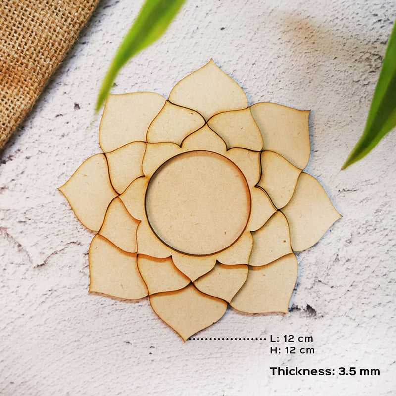 Ready to Paint MDF Calendula Floral Tealight Holder - TI114