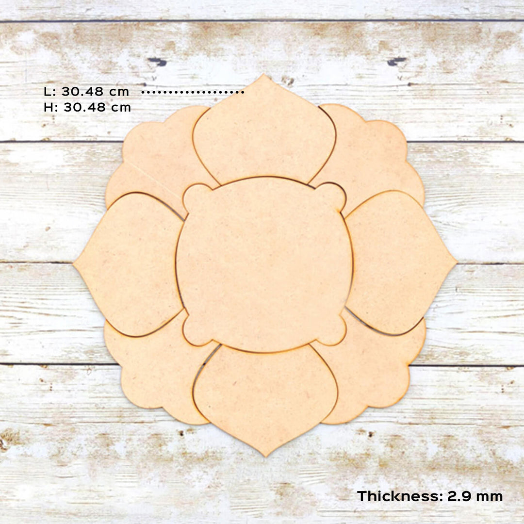 Ready to Paint MDF Crown Rangoli Base - TI166