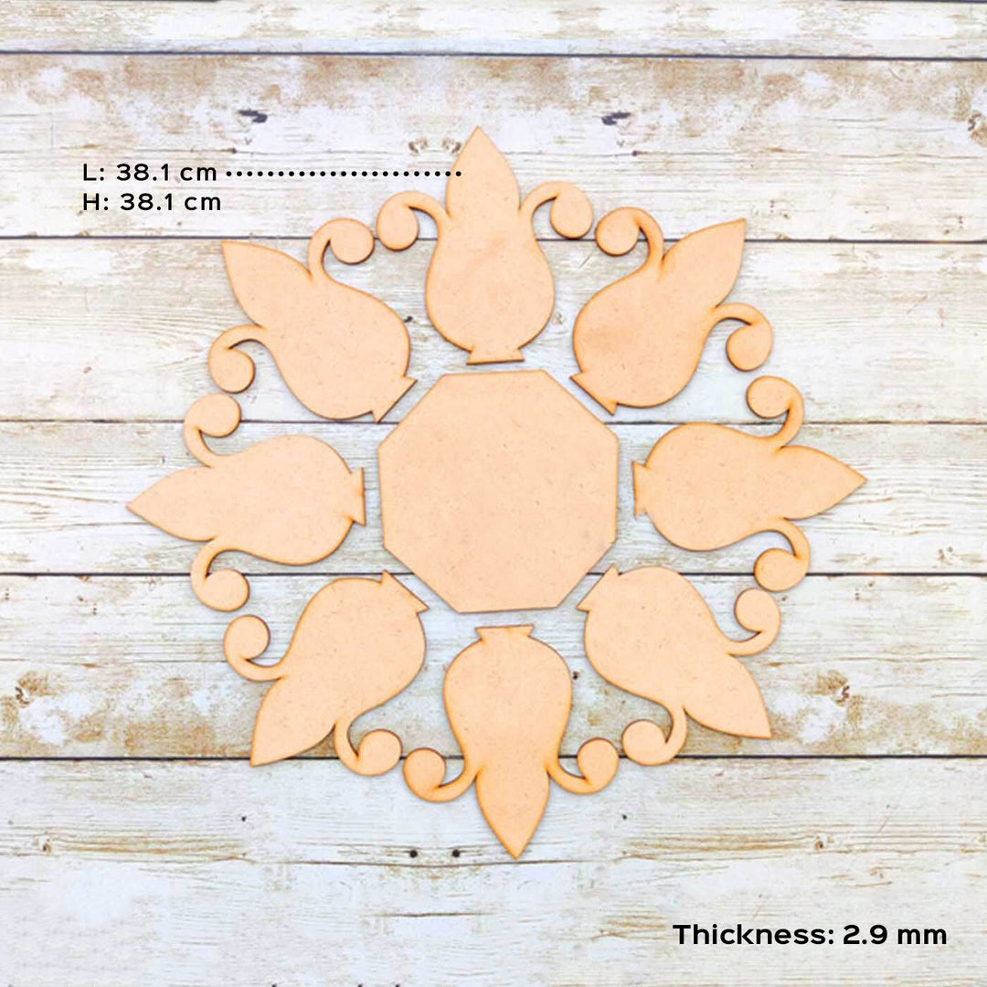 Buy Ready to Paint MDF Kalash Rangoli Base TI164 Online On Zwende