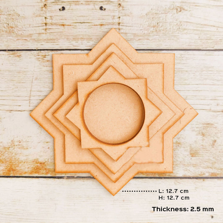 Ready to Paint MDF Shree Yantra Tealight Holder - TI135