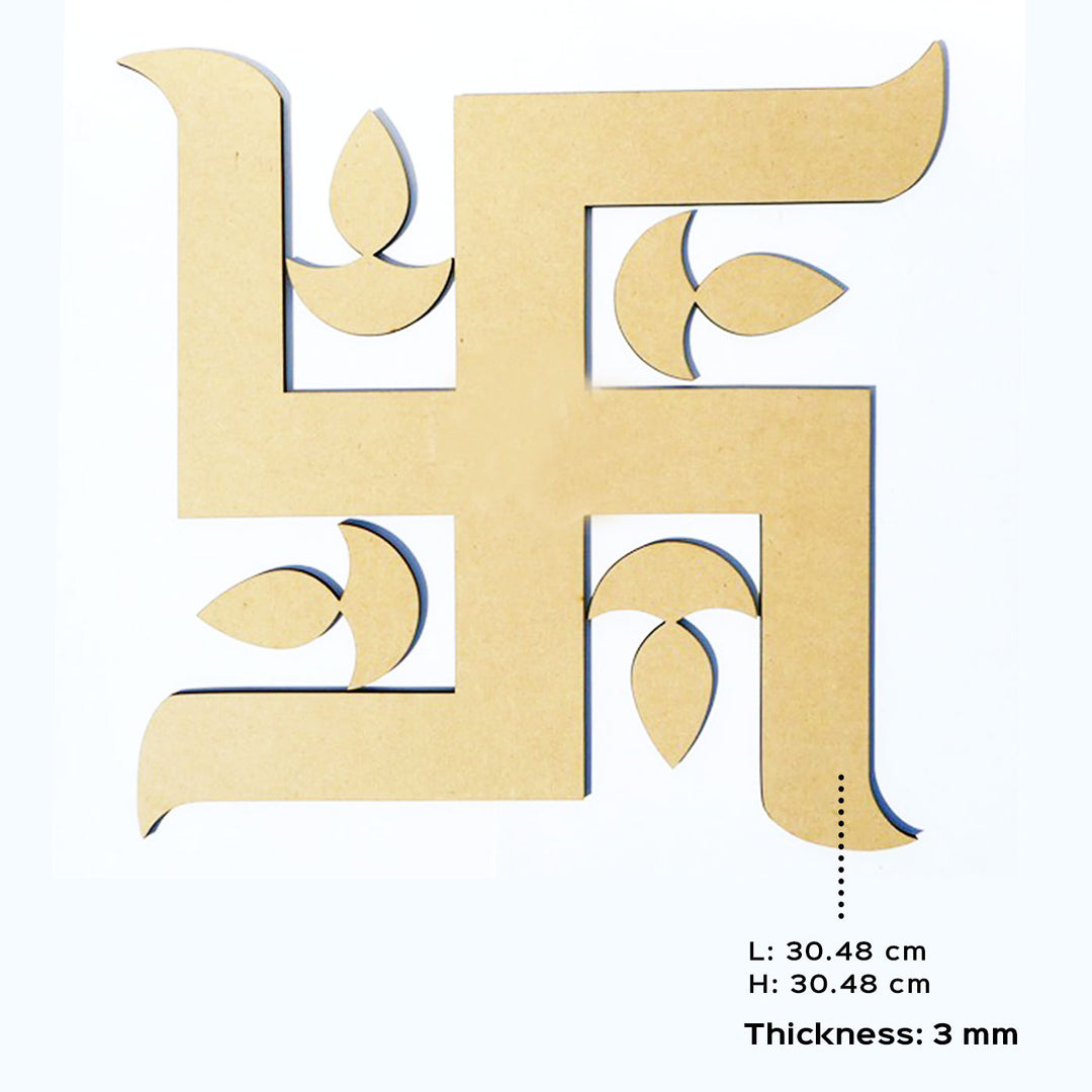 Ready to Paint MDF Swastik Rangoli Base - TI025