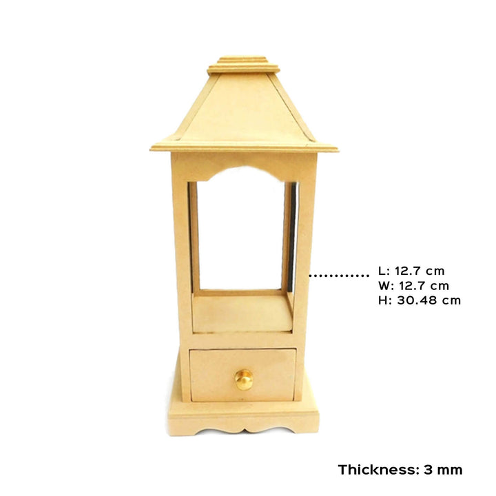 Ready to Paint MDF Victorian Lantern with Drawer - TI071