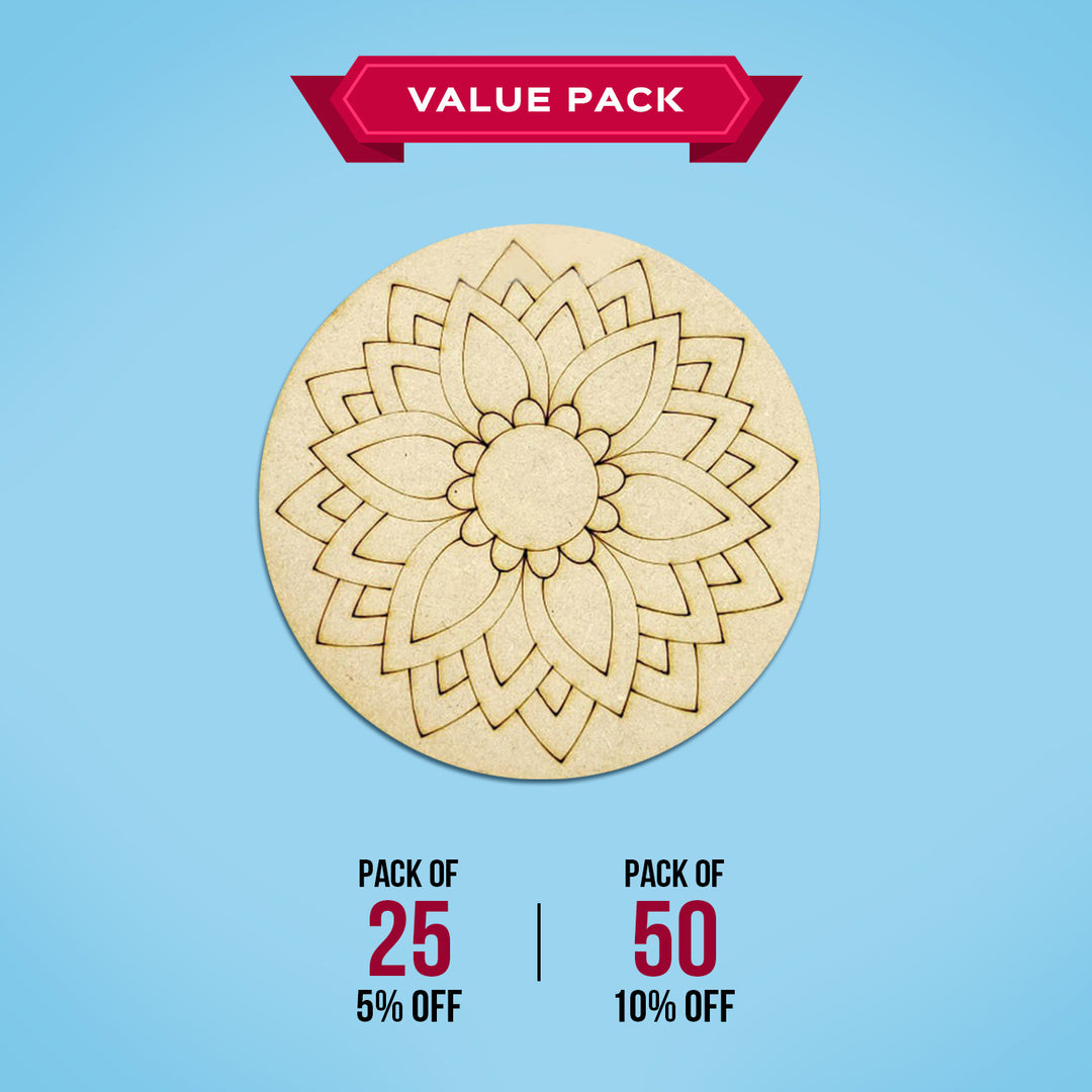 Saver Bundle - Ready-To-Paint Mandala MDF Coaster Bases - PREM-CT001