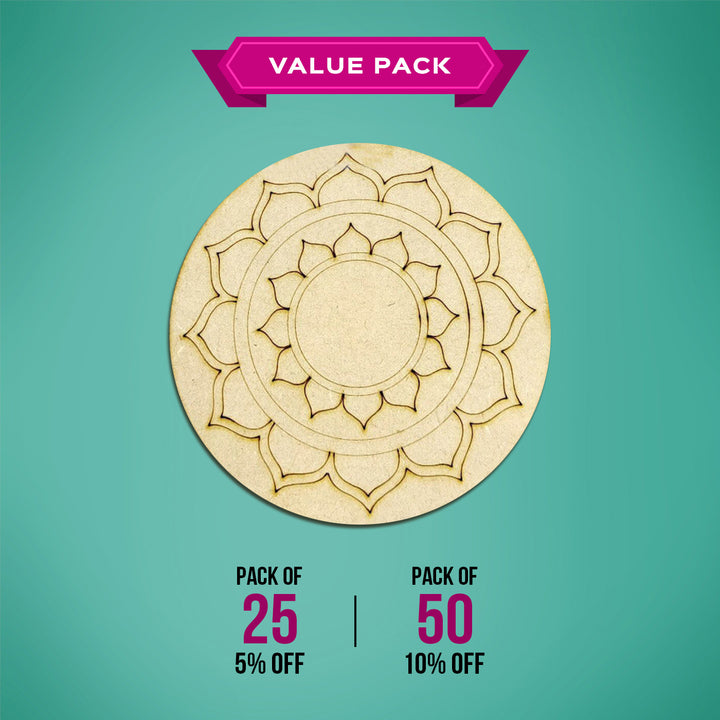 Saver Bundle - Ready-To-Paint MDF Mandala Coaster Bases - PREM-CT003