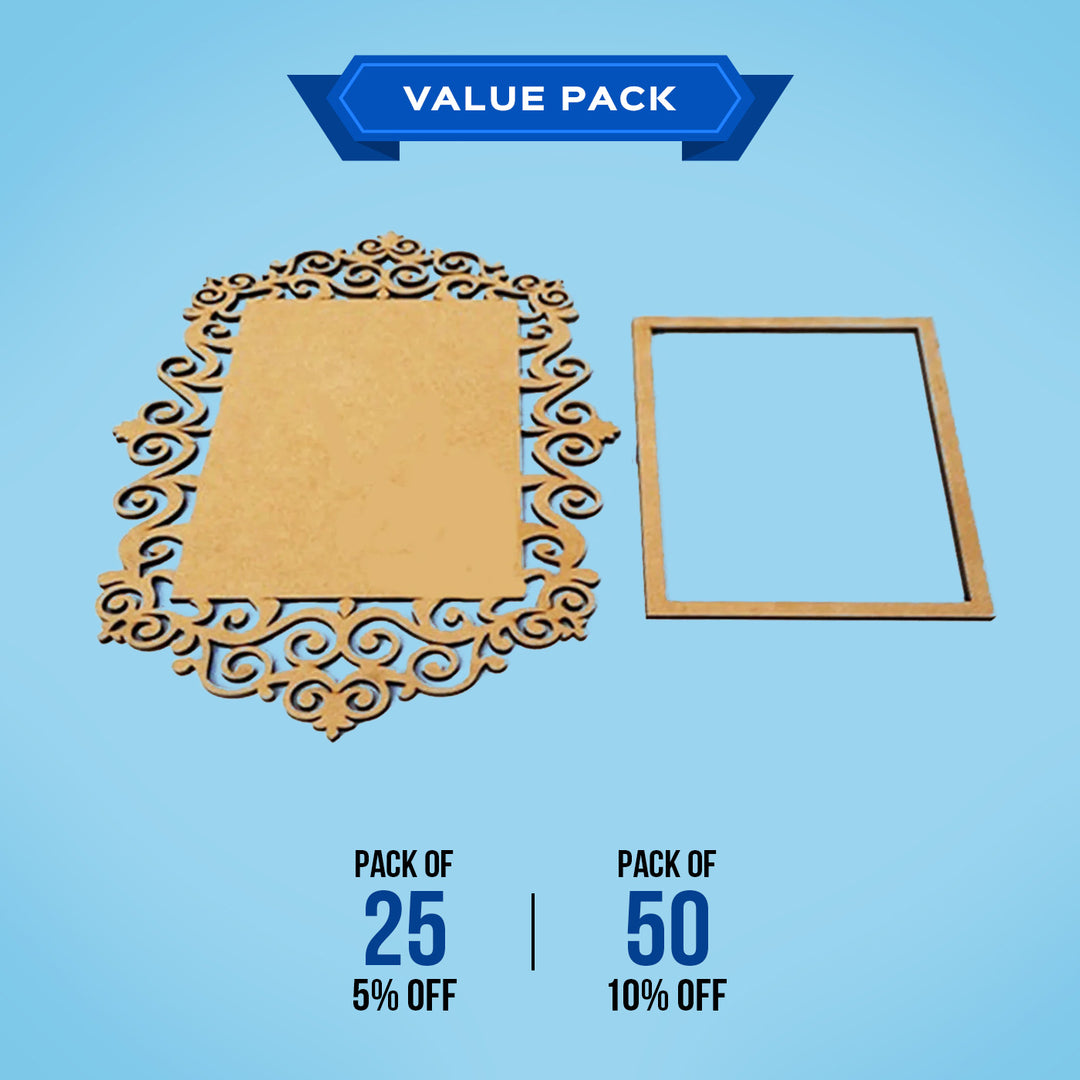 Saver Bundle - Ready to Paint MDF Photo Frame - Cutwork Border