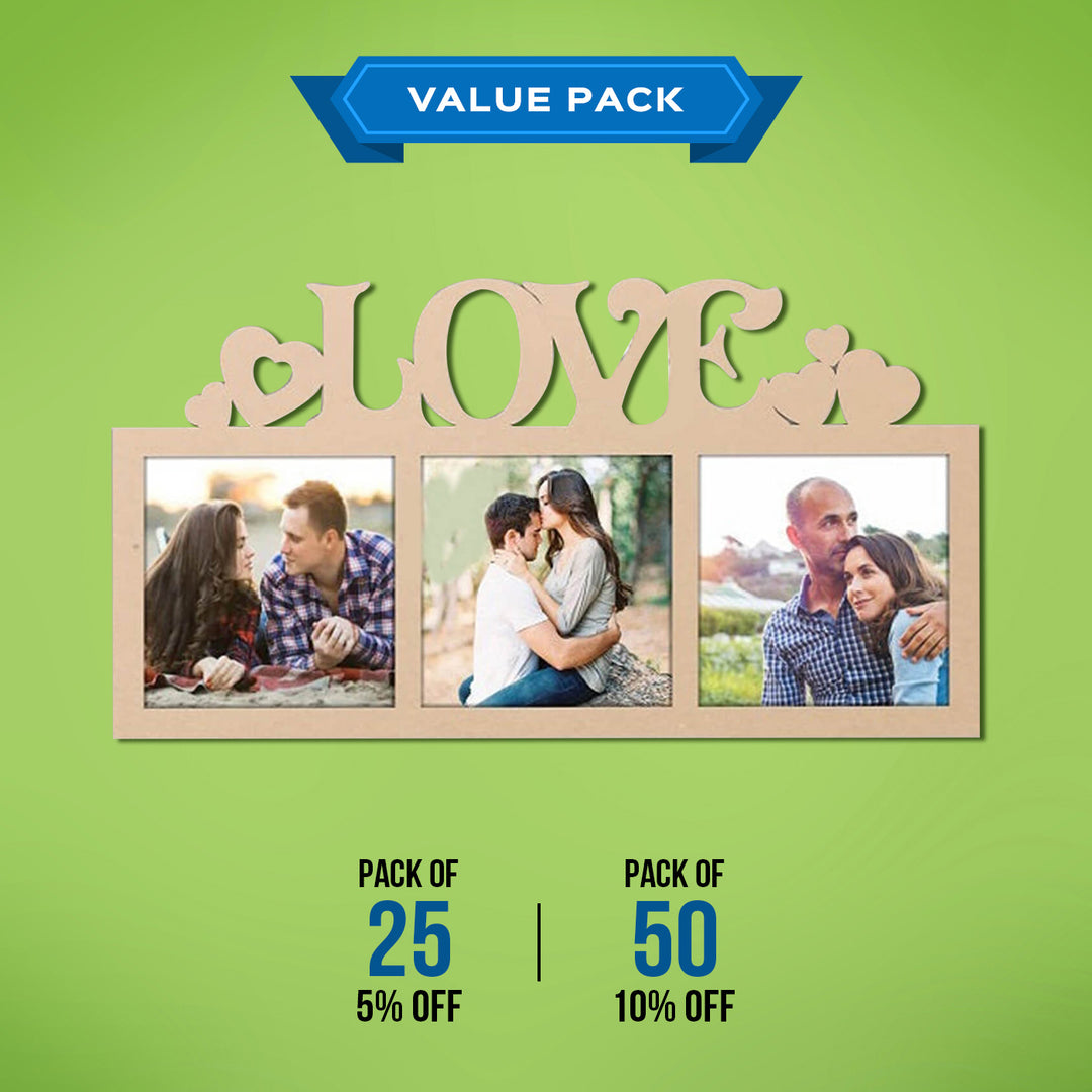 Saver Bundle - Ready to Paint MDF Photo Frame - Love