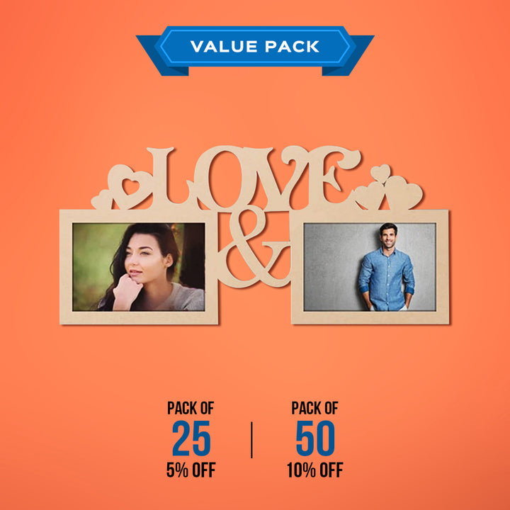 Saver Bundle - Ready to Paint MDF Photo Frame for Couples