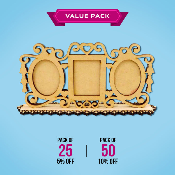 Saver Bundle - Ready to Paint MDF Photo Frame - Three Slots