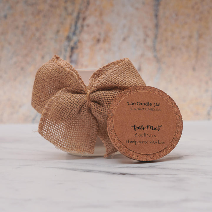 Vintage Frosted Aromatic Soy Wax Candle with Jute Bow - Zwende
