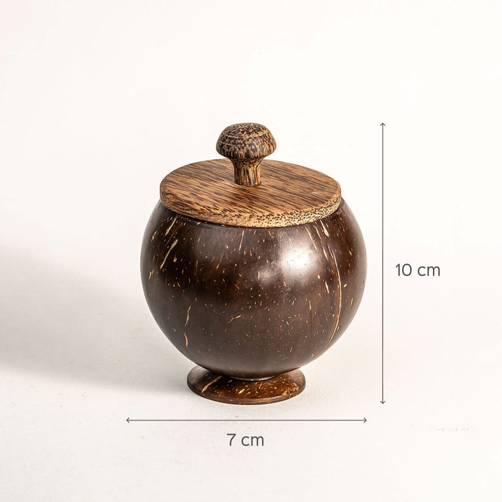 Personlaized Coconut Shell Container with Lid and Spoon