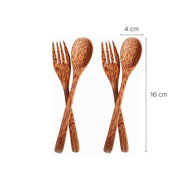 Coconut Shell Fork and Spoon - Set of 2