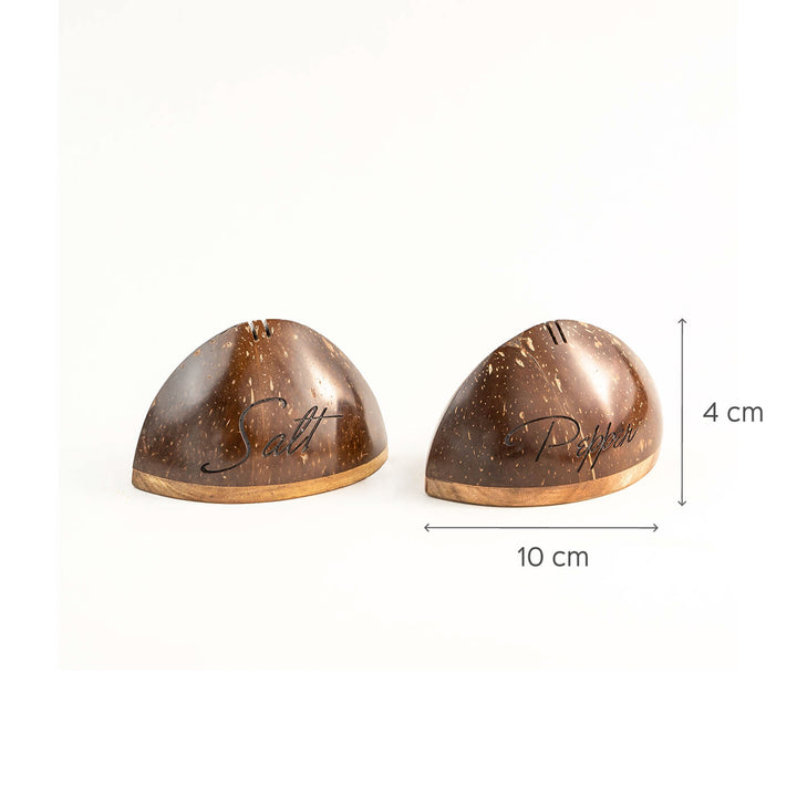 Coconut Shell Salt and Pepper Shakers - Set of 2