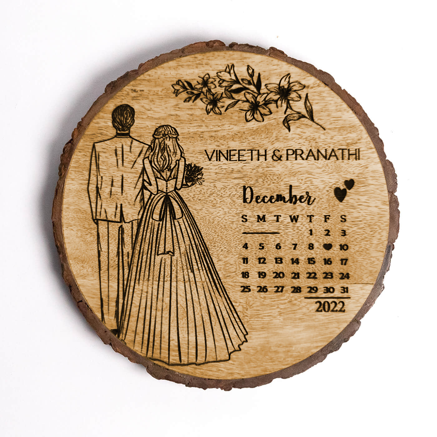 Personalized Wedding Anniversary Gifts (10 x 8 in) | Photo on Wood | Wooden  Engraving Photo Frame & Plaques