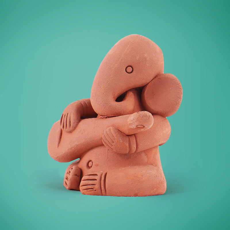 Handmade Terracotta Ganesh with Guitar
