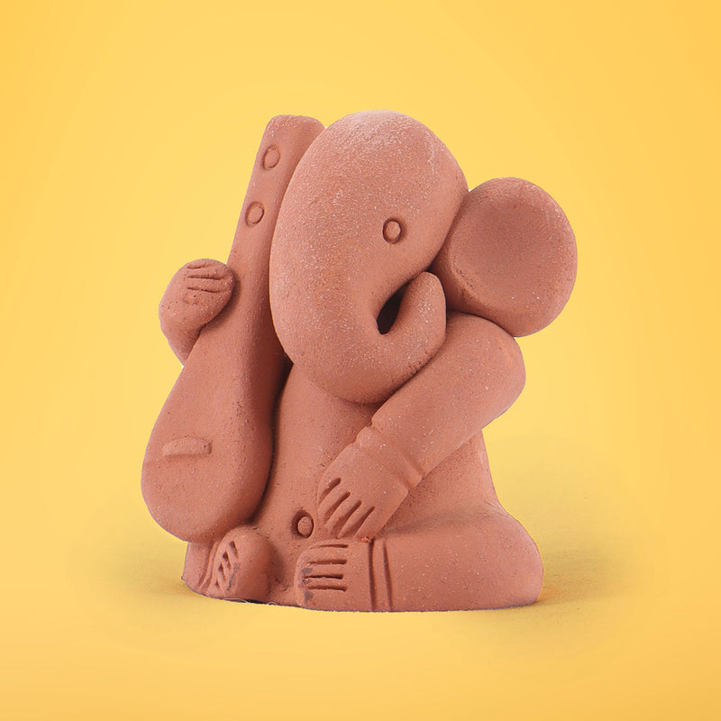 Handmade Terracotta Ganesh with Sitar